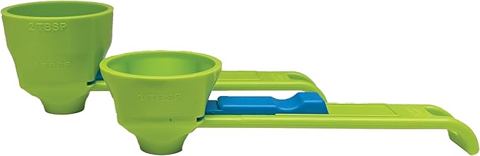 the original measuring scoop + funnel No spill preparation of protein powder, workout & sports drinks, baby formula & kcup refill Mess & Spill free - (Set of 1 & 2 Tablespoon)