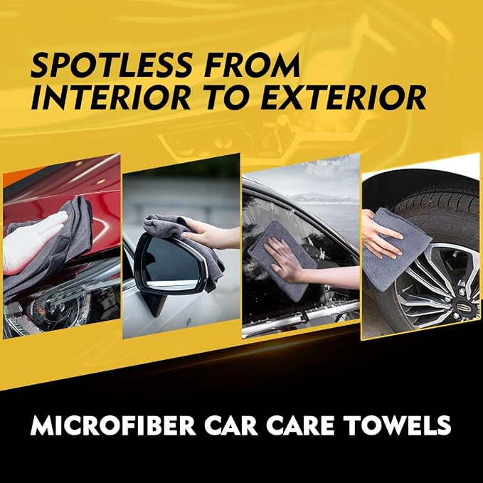 HOMEXCEL Grey Microfiber Cleaning Cloth 20 Pack 11.5 x 11.5 inch Microfiber Towels for Cars Ultra Absorbent Car Washing Cloth Lint Free Streak Free Cleaning Rags for Car Kitchen Window