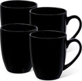 Urbanstrive 16 oz Large Coffee Mugs Set of 4 Ceramic Coffee Mug White Coffee Cups Tea Cups Idea Gift for Women Men House Warming Gifts New Home Office, Black 4 Pack