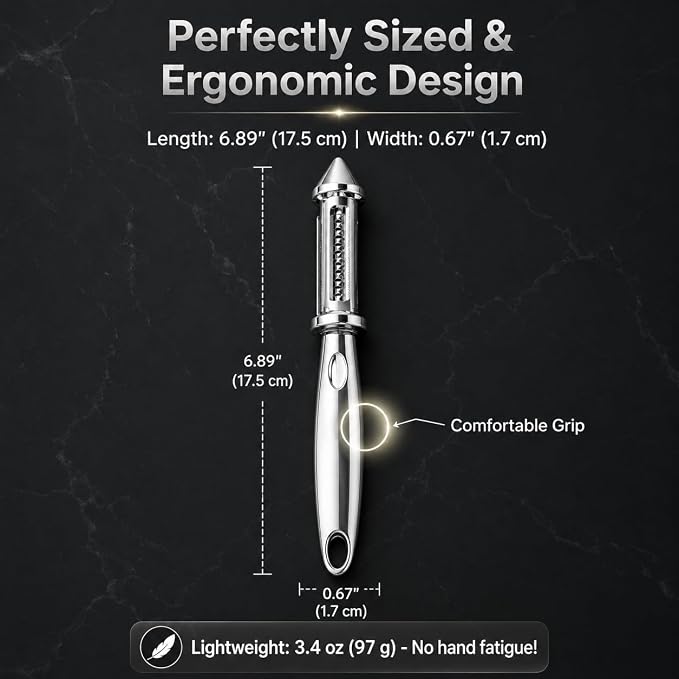 Stainless Steel Julienne Peeler, 3-in-1 Vegetable & Potato Peeler
