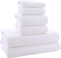 MOONQUEEN Ultra Soft Towel Set - Quick Drying - 2 Bath Towels 2 Hand Towels 2 Washcloths - Microfiber Coral Velvet Highly Absorbent Towel for Bath Fitness, Sports, Yoga, Travel (White, 6 Pieces)