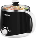 Dezin 1.6L Hot Pot Electric, Stainless Steel Electric Pot with Dual Power | Keep Warm, Noodles Cooker, for Egg, Pasta, Soup, Porridge & Oatmeal, Overheat & Boil-Dry Protection, Ideal for Dorm & Office