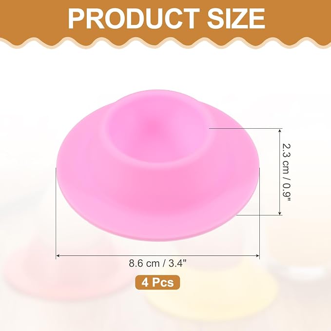 uxcell 4 Pack Soft Boiled Egg Holder, Nonstick Silicone Egg Poacher Cups Poached Cups Kitchen Breakfast Gadget for Microwave Air Fryer Stove Top Cooking Boiled Poached, Fuchsia