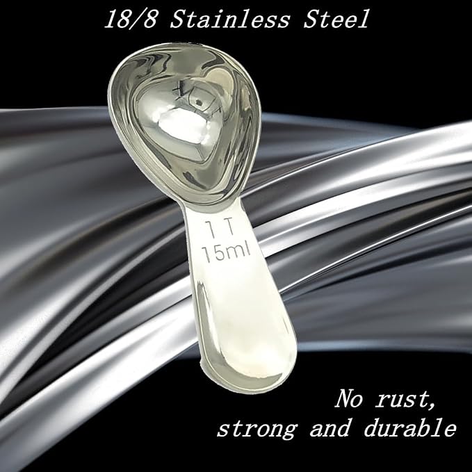 Coffee Scoop 15ml Stainless Steel Measuring Spoon Short Handle for Ground Coffee