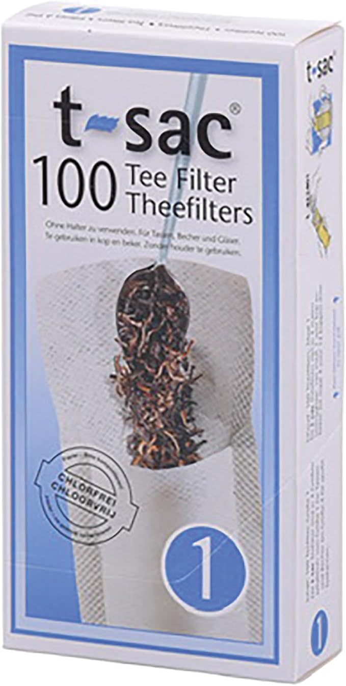 T-Sac Tea Filter Bags, Disposable Tea Infuser, Number 1-Size, 1-Cup Capacity, Set of 100
