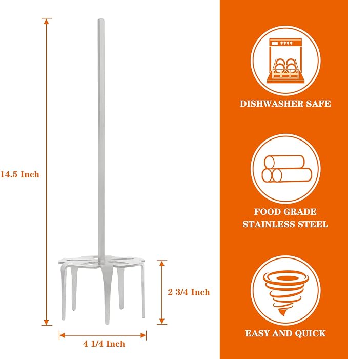 Pork Puller,Stainless Steel Meat Shredder Used with Standard Hand Drill for Beef,Chicken,Potato Masher and Tamale Meat (4 Inch)
