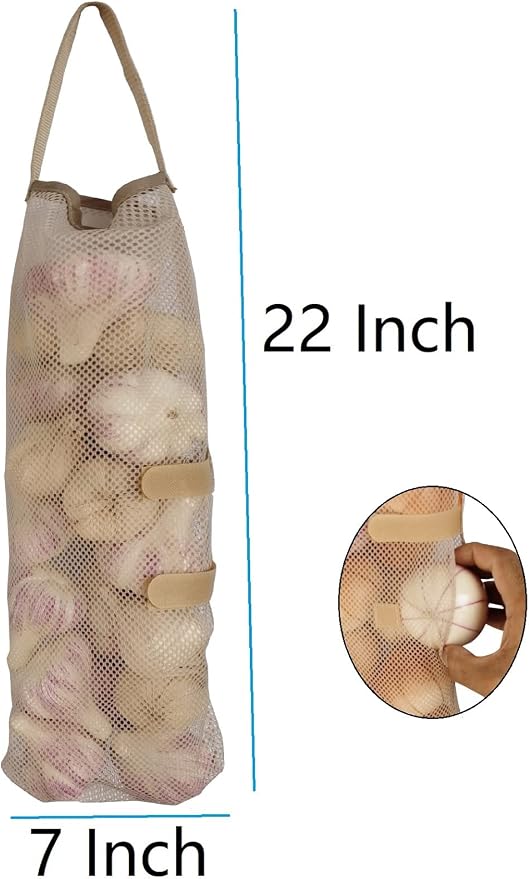 Hanging Mesh Bags - Large Net Produce Bags for Fruits, Veggies, Garlic, Onions or Garbage