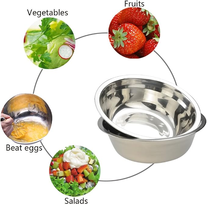 Mixing Bowl Set, Stainless Steel Bowls Set, Set of 4