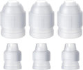 6 Pieces Couplers for Piping Bags Two Different Sizes Plastic Couplers of Large Size Cake Decorating Coupler White Pastry Bag Coupler for Piping Bags, Icing Nozzles