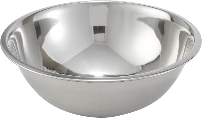 Winco 8 qt Stainless Steel Mixing Bowl | Dishwasher safe, Heavy-duty, Reinforced rim, Great for Salads, Sides, Pasta and Shared Dishes