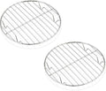 E-far 7½ Inch Steaming Cooking Racks, Stainless Steel Round Baking Cooling Rack Set of 2, Multi-Purpose for Canning Air Fryer Pressure Cooker, Dishwasher Safe