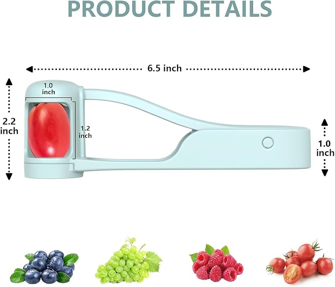 WhiteRhino Grape Cutter Grape Slicer for Toddlers,Grape Cherry Tomato Strawberry Cutter Quarter Slicer tool For Vegetable Fruit Salad Cake Decoration,Stainless Steel kitchen Gadget Fruit cutter