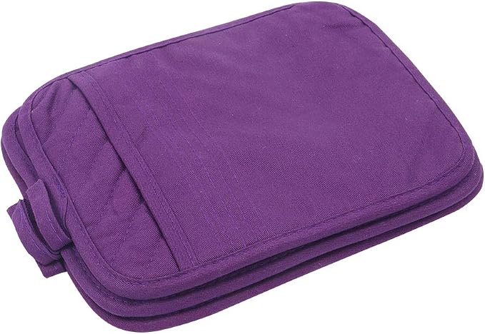 Anyi Pot Holders for Kitchen Heat Resistant, Cotton Hot Pads for Counter Table, Purple Kitchen Pot Holders with Pocket