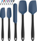 Coukre Silicone Spatula Set of 5,High Temperature Resistant, Food Grade Silicone, Dishwasher Safe, for Baking, Cooking (Dark Blue Black)