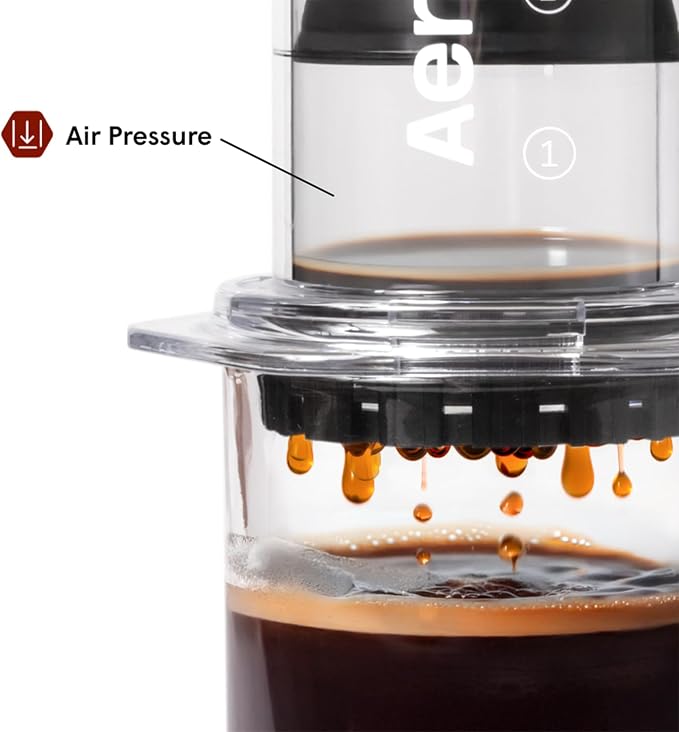AeroPress Clear Coffee Press - All-in-One French Press, Pour-Over & Espresso Style Manual Brewer, 2 Min Brew for Less Bitterness, More Flavor, Small Portable Coffee Maker, Travel & Camping (Pack of 2)