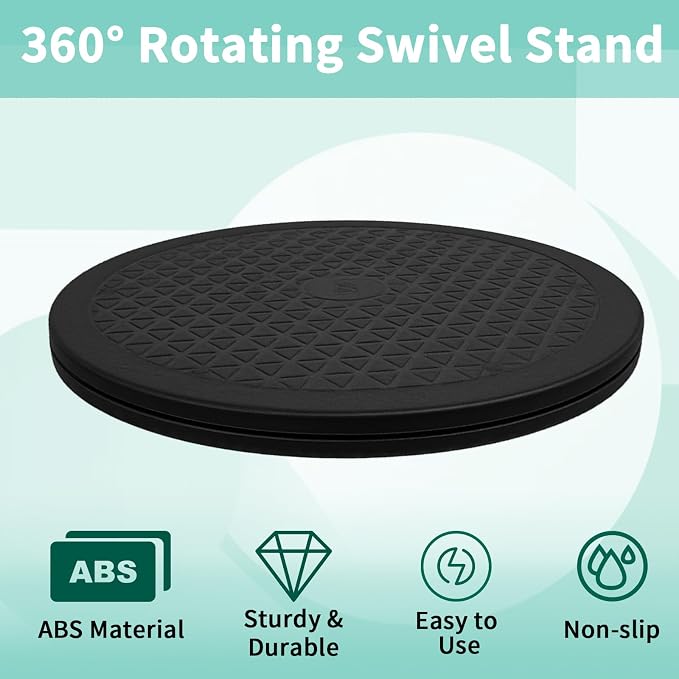 10 Inch Heavy Duty Rotating Swivel Stand, 360° Rotation with Steel Ball Bearings for Plants, Monitors, Crafts, Model Bases & TVs