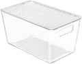 Vtopmart 1 Pack Clear Stackable Storage Bins with Lids, Medium | BPA-free Plastic, Organize Vertically, For Pantry Kitchen Fridge Cabinet Closet Bathroom, Built to Last, Easy to Move