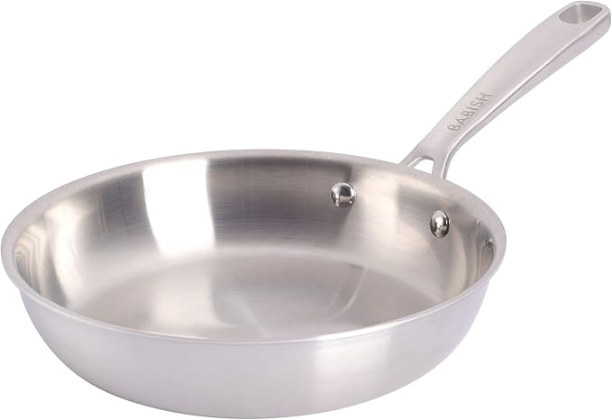 Babish 8 Inch Stainless Steel Triply Professional Grade Fry Pan