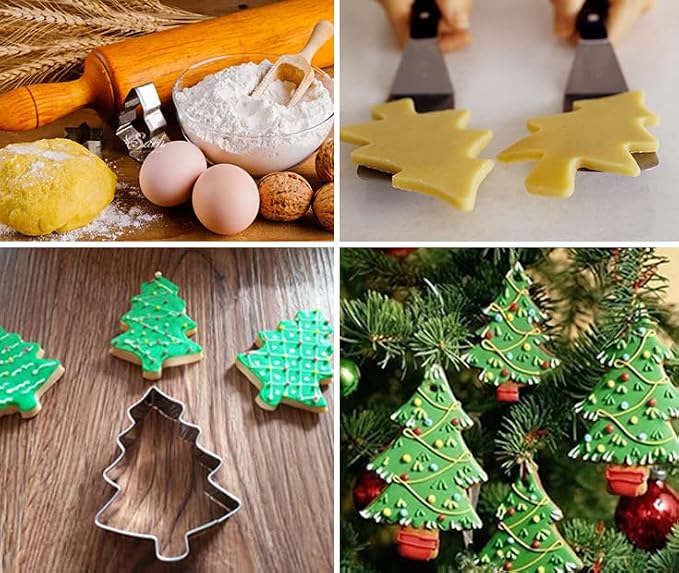 YXClife Christmas Cookie Cutter Set - Gingerbread Man, Snowflake, Christmas Tree, Heart, Star, Angel - 18 Piece Christmas Cookie Cutters, Cookie Cutters Christmas Shapes for Holiday Winter Baking