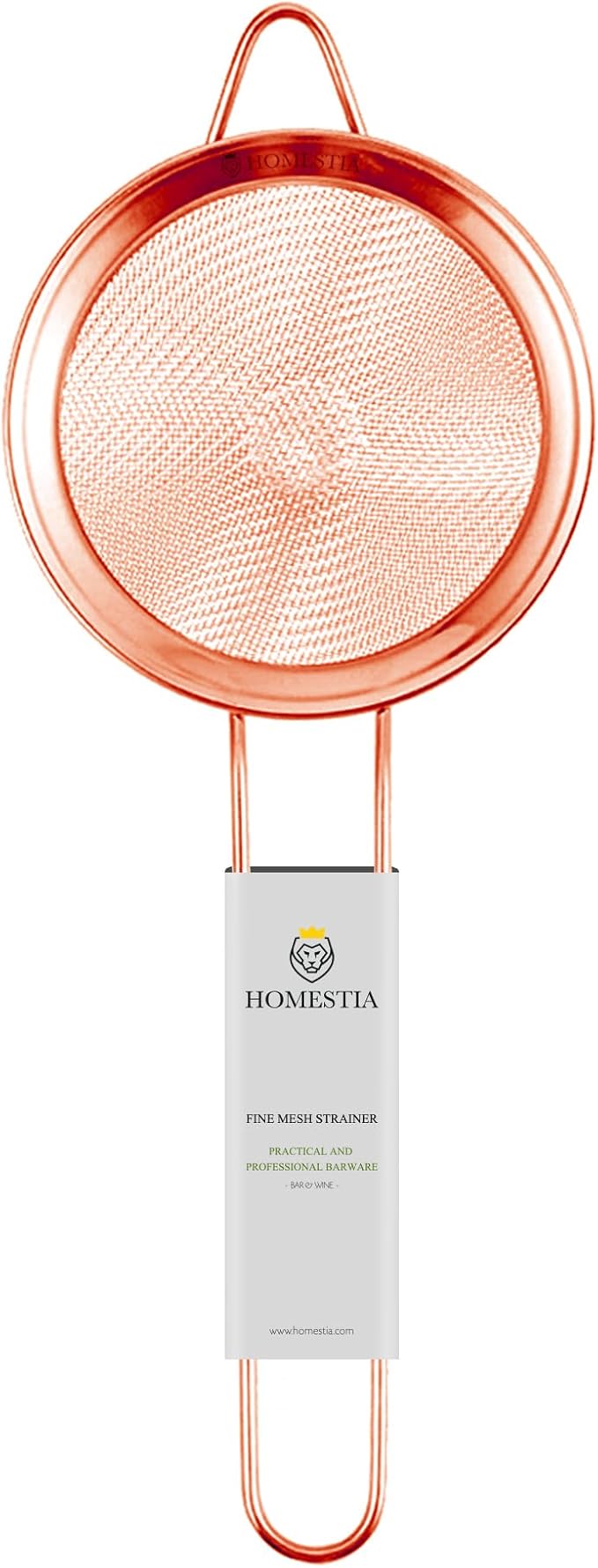 Homestia 304 Stainless Steel Fine Mesh Strainer, Sieve Sifter For Tea, Rose | 3.3'' Kitchen Small Strainer Fine Mesh, Cone Cocktail Strainer, Bar Strainer for Food, Rice, Fruits, Juicing, Drinks, Coffee