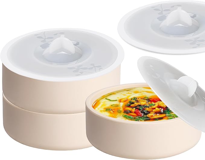 3 Pack Silicone Egg Poacher with Lids, Air Fryer Egg Molds Reusable Nonstick Egg Bites Pan Microwave Egg Cooker, Silicone Egg Cup for Microwavable Egg Stovetop Instan Pot Egg Poaching Sous
