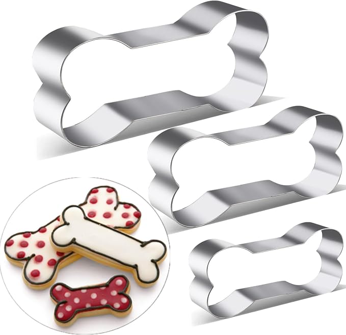 Dog Treats Cookie Cutters,Dog Bone Shape Cookie Cutters set Stainless Steel Biscuit Mold for Dog Cat Homemade Treats