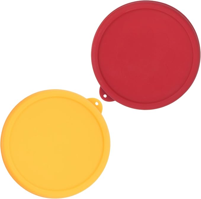 4 Cup Round Silicone Storage Cover Lids Replacement for Anchor Hocking and Pyrex 7201-PC Glass Bowls (Container not Included) (Red & Orange) 2 Pack