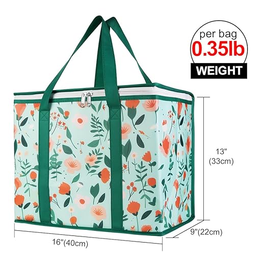 Bodaon Insulated Reusable Grocery Shopping Bags, 2-Pack, X-Large Cooler Bag | Secure Zippered Top Warmer, Insulated Food/Pizza Delivery Bag, For Catering/Commercial Rideshare Drivers/Picnic, Heavy Duty