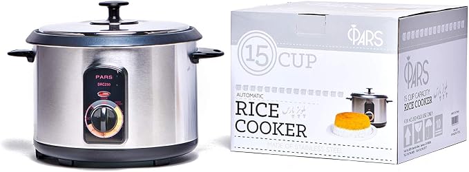 Pars Automatic Persian Rice Cooker - Tahdig Rice Maker Perfect Rice Crust, 15 Cup