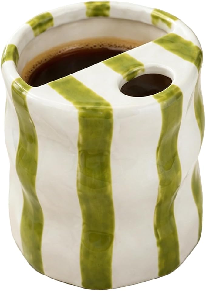 Espresso Cups Ceramic Coffee Mug Series European Striped Dot Coffee Cup And Saucer Mug Cake Plate Afternoon Tea Set Tea Cup And Saucer (Green 3)
