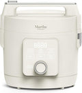 Martha Stewart 8 Cup Cooked (4 Cup Uncooked) Rice Cooker & Steamer, Linen | PFAS-Free Ceramic Nonstick Removable Pot, 9 Modes, Keep Warm, Steamer, White & Brown Rice, Quinoa, Grains, Oats, Easy Clean
