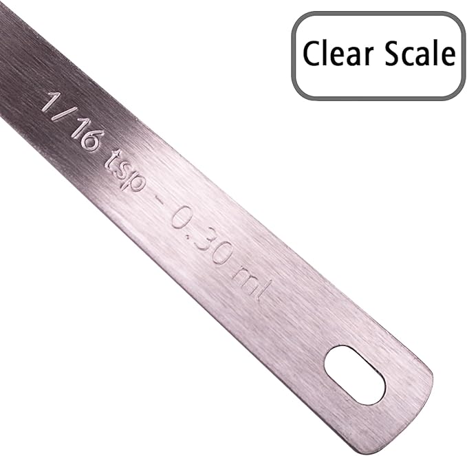 2PCS 1/16tsp(0.3ml) Tiny Measuring Spoon, Small Teaspoon for Tiny Amounts | High Precision, Food-Grade Stainless Steel, ‌Rust-Free, Dishwasher-Safe, Easy-Read Markings, Multi-Purpose, Sturdy & Durable