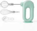 Colorful Mini Cordless Hand Mixer, Self-Standing USB Rechargeable Handheld Egg Beater with 4 Speeds & 2 Whisks, Lightweight Portable Electric Whisk for Kitchen Baking and Cooking(Green)