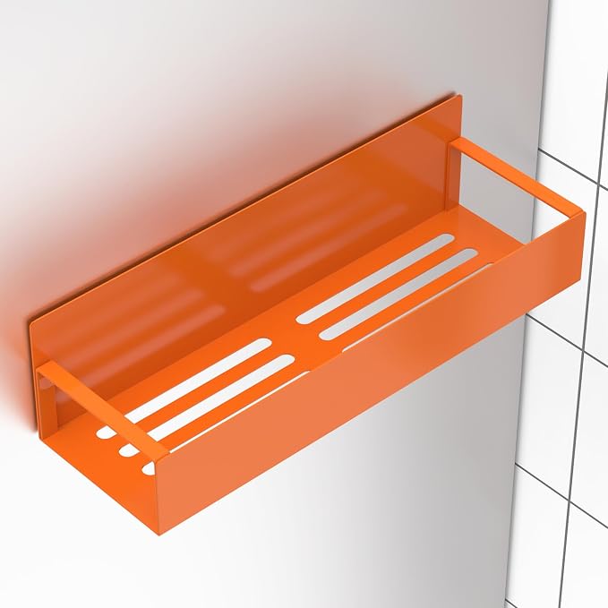 Metal Magnetic Spice Rack for Refrigerator Orange, 4 Pack | Magnetic Shelves Heavy Duty for Fridge in Kitchen, Seasoning Storage Organizer, For Oven Washer and Dryer, For Heavier Items
