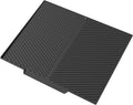 Dish Drying Mat, Silicone Dish Drying Mat for Kitchen Counter, Dish Drainboard with Built-in Drain, Non-silp, Heat Resistant, Dishwasher Safe (Black, 20"x17")
