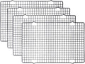 Tebery 4 Pack Black Heavy-Duty Wire Cooking Rack Baking Racks, Nonstick Baking & Cooling Grid for Roasting, Cooking, Grilling, Drying - 16" x 10"