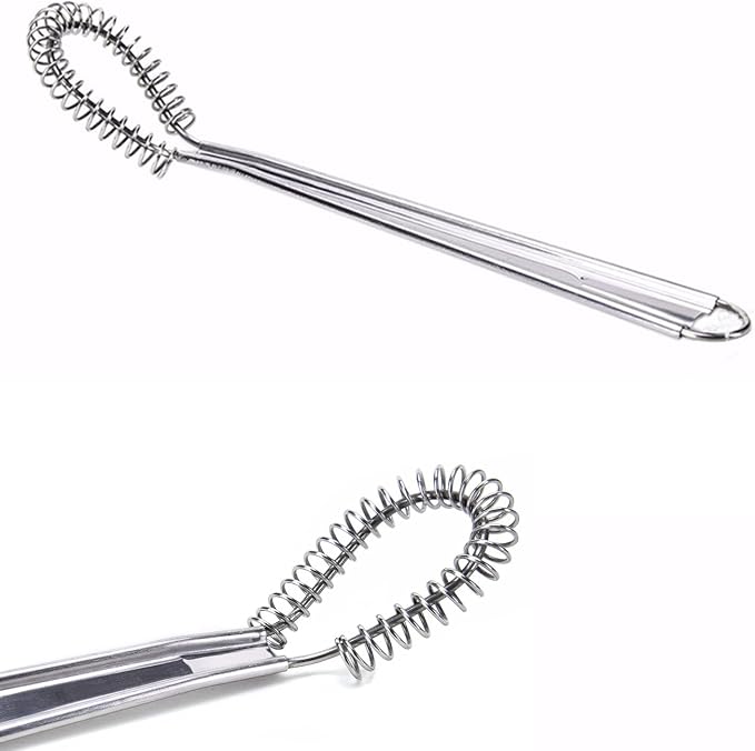 Best Utensils Stainless Steel Mini Egg Whisk Beater Handheld Milk Frother Foamer Foaming Creamy Coffee Mixer Spring Sauce Blender Kitchen Accessories