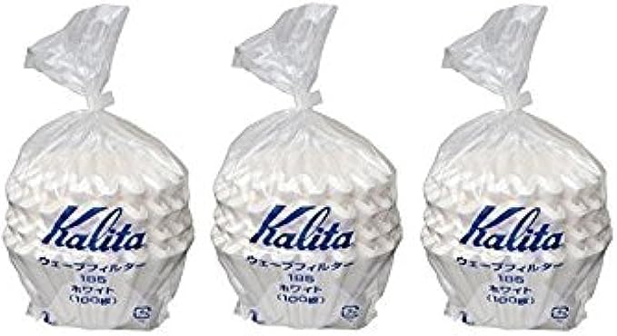 3 X Kalita: Wave Series Wave Filter 185 (2-4 Persons) White. 300 Pieces (Japan Import)