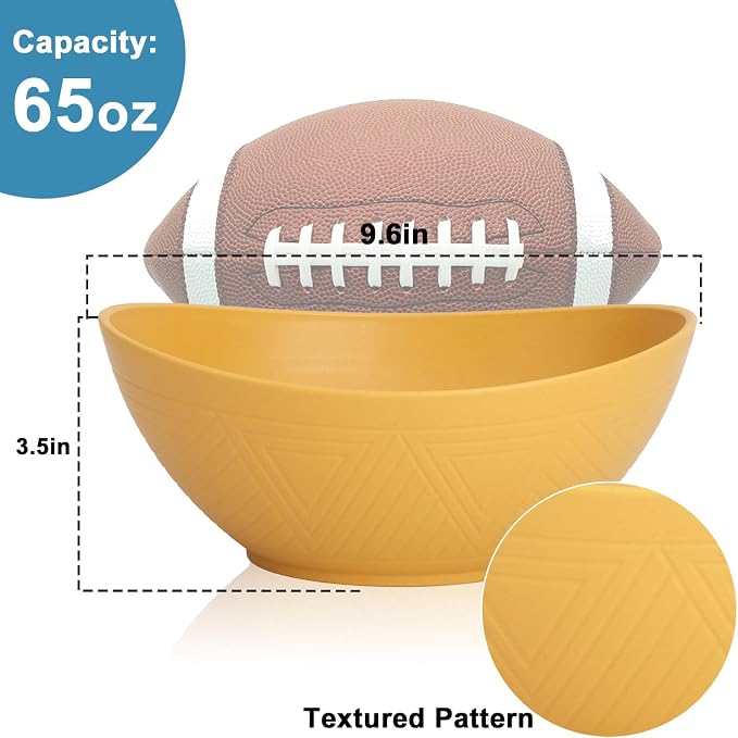 65 OZ Wheat Straw Bowls Set of 4, Large Unbreakable Salad Bowls, Microwave & Dishwasher Safe Big Serving Bowl, Plastic Kitchen Bowl for Popcorn, Cereal, Soup and Ramen (Multicolor)