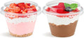 6 oz Plastic Dessert Cups with Lids, 100 Pack | Small Clear Parfait Cups, Mini Plastic Cups with Lids, for Cakes, Puddings, Fruits, Ice Creams, Dessert Shot Glasses, Bulk