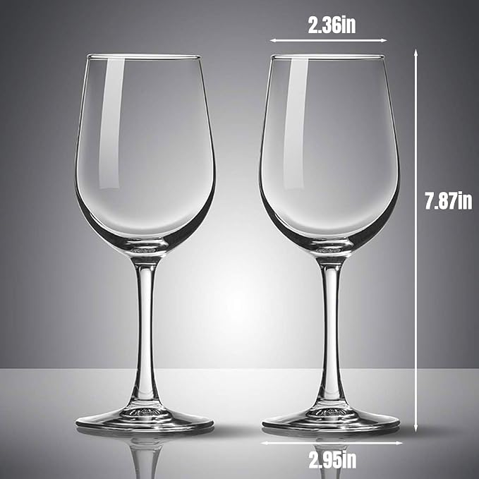 PARACITY Wine Glasses, christmas gift, Clear Glass, Long Stem Wine Glass for Red and White Wine - 10 OZ (Set of 2), Mother's Day Gift | Each hand-blown clear wine glass has a wide bowl for swirling and serving; long-stem design suits dinners, parties a...