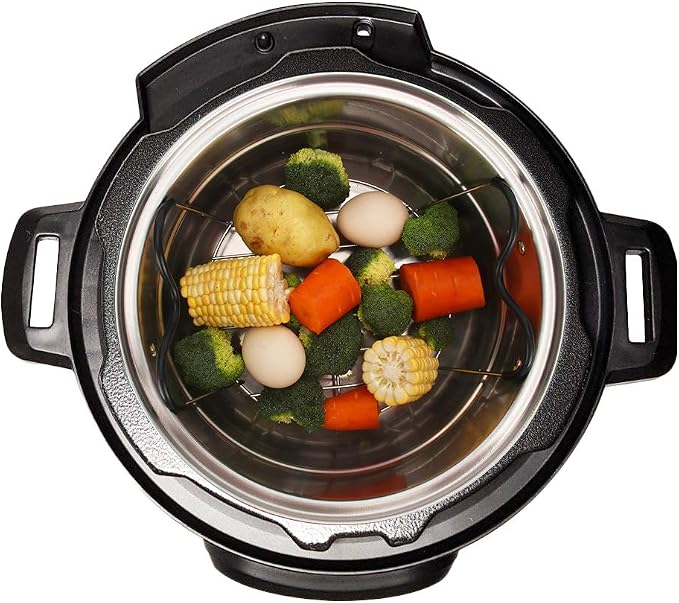 Steamer Rack Trivet with Handles Compatible with Instant Pot Accessories 6 Qt 8 Quart, Pressure Cooker Trivet Wire Steam Rack, Great for Lifting out Whatever Delicious Meats & Veggies You Cook