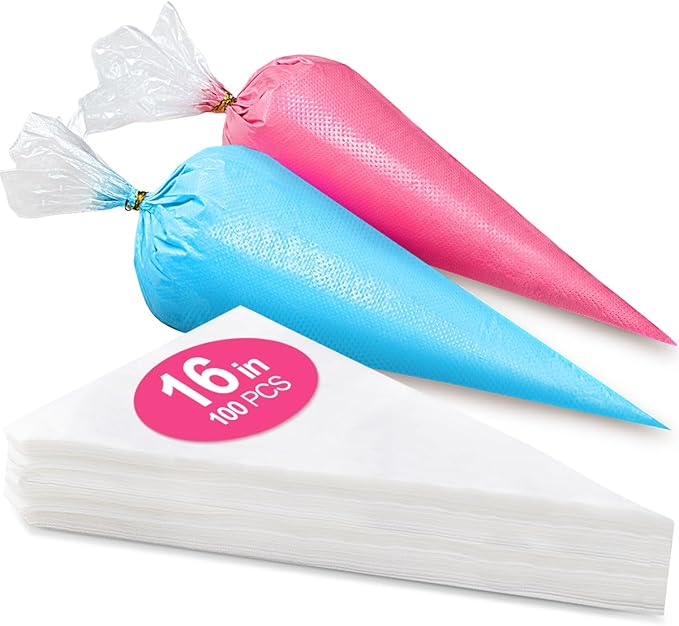 16 Inch Piping Bags Disposable, 100Pcs Large Pastry Bags | Frosting Bags, Cake Decorating Bags, Decorating Bags