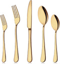 Aisoso Gold Silverware Set, 40-Piece Flatware Set Service for 8 | Stainless Steel Cutlery Set, Include Knife Fork Spoon, Stylish Mirror Finish,Great for Home Kitchen Restaurant
