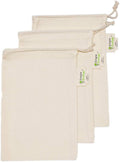 Reusable Grocery Produce Shopping and Storage Bags, Organic Cotton Muslin, XSmall 3 pack