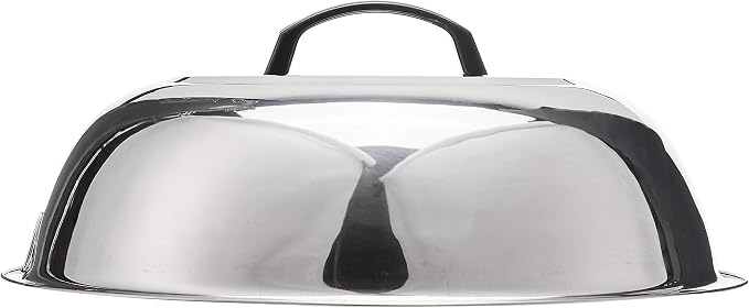 Winco 13 3/4" Stainless Steel Wok Cover | Great for Covered Cooking, Heat Retention, Stir Fry and Kitchen Prep