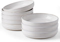 famiware Milkyway 33 oz Pasta Bowls Set of 8, White with Speckles | Double Reactive Glaze, Scratch-Resistant Stoneware Salad Bowls, Stackable, Dishwasher & Microwave Safe, Lead-Free