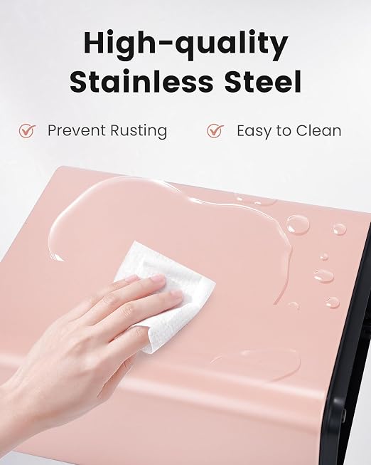 ELPHECO Slim Bathroom Trash Can with Lid 2.6 Gallon Smart Trash Can Pink | Motion Sensor Butterfly Lid Garbage Can Automatic Stainless Steel Wastebasket Bathroom Decor for Bedroom Office Toilet