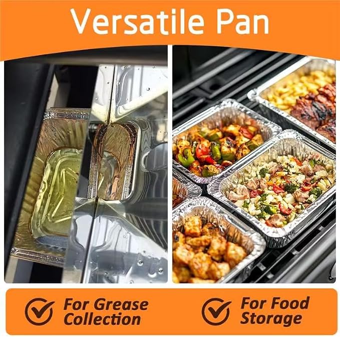 Uniflasy 20 Pack Drip Pan Liner Compatible with Napoleon Grills 62007, Grease Tray for Prestige I/II/V, Prestige PRO, Rogue, Mirage, Ultra Chef, Disposable Aluminum Foil Pan Replacement