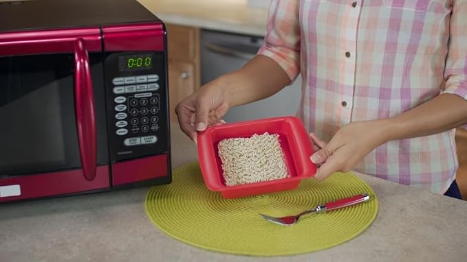 Rapid Ramen Cooker | Microwavable Cookware for Instant Ramen | BPA Free and Dishwasher Safe | Perfect for Dorm, Small Kitchen or Office | Red